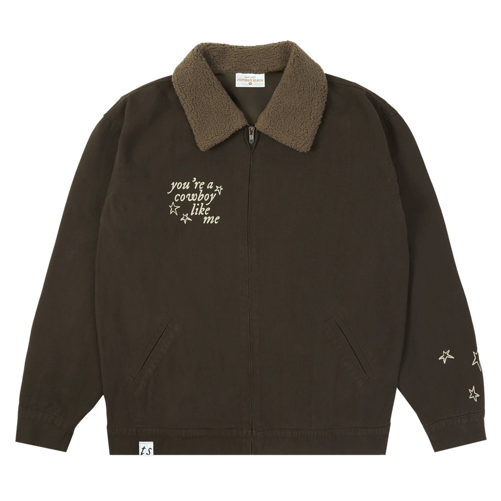 TAYLOR SWIFT EVERMORE COWBOY LIKE ME Brown Jacket with Embroidered Stars